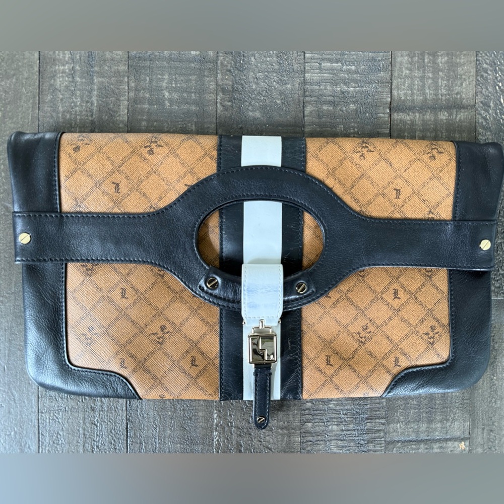 L.A.M.B Carlisle Monogram Foldover Clutch Y2K Gwen Stefani No Doubt Bag 🔥 RARE 🔥